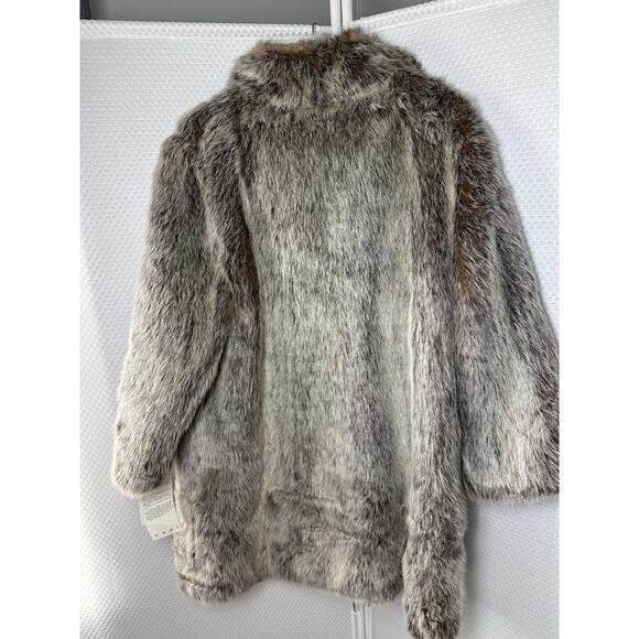 SCANDINAVIAN FOX FAUX FUR Unisex COAT NEW XL VINTAGE - Picture 13 of 16